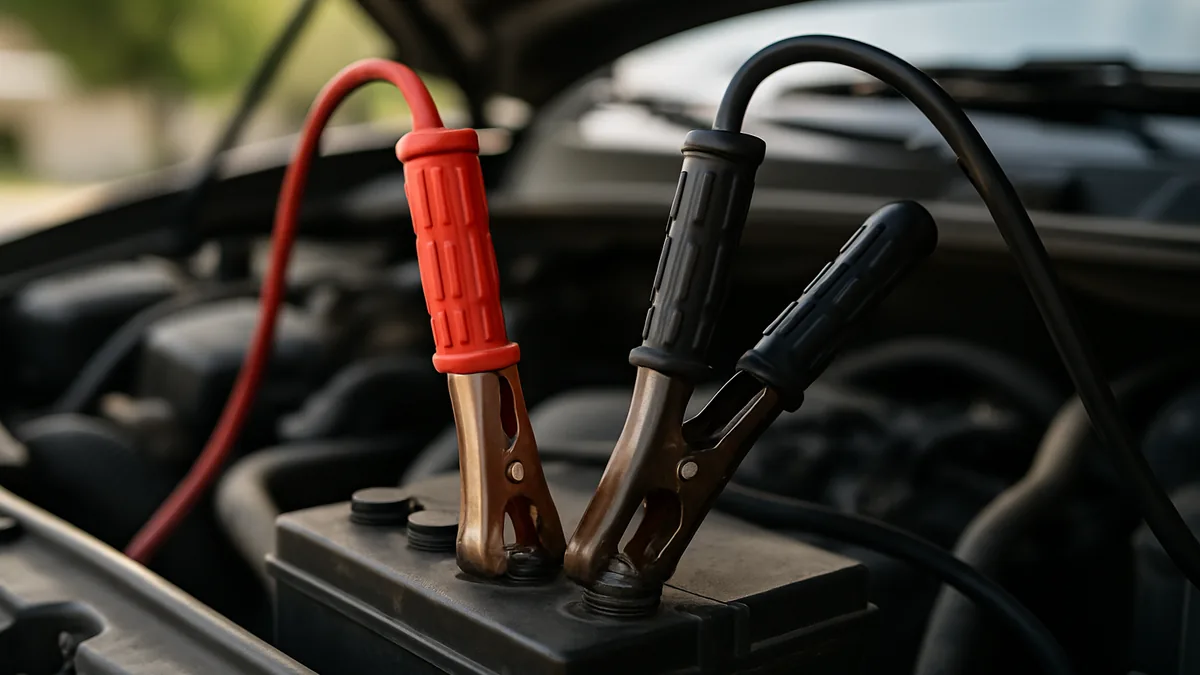 Jump starting a vehicle with a dead battery near Brentwood, CA